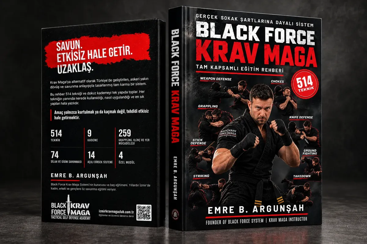Black Force Krav Maga Rehber Kitabı ön ve arka kapağı